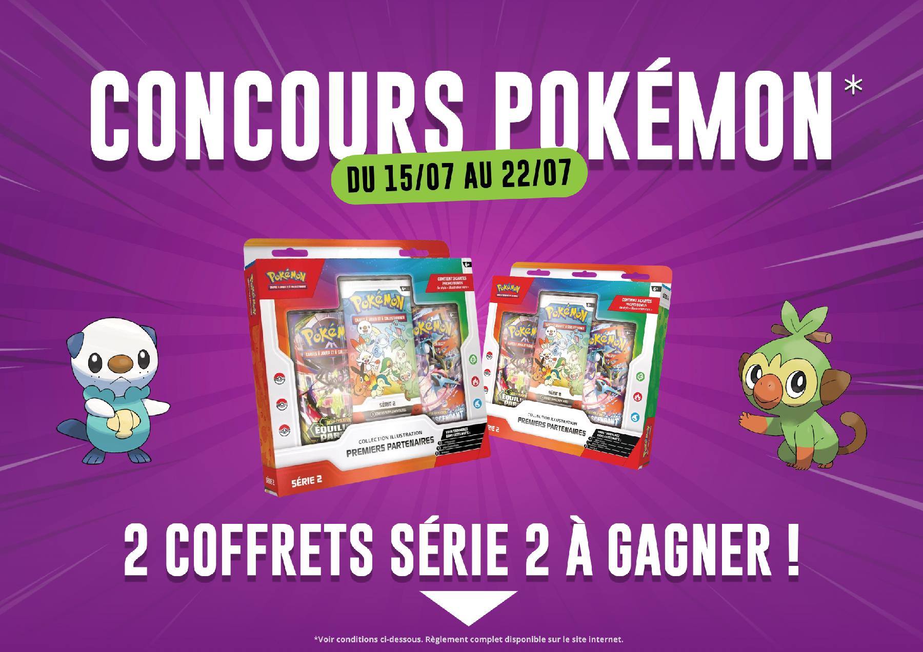 Jeu Concours Instagram DEALiCASH - Gagnez 2 Coffrets Premiers Partenaires Serie 2 Pokemon - Du 13 au 19 juillet 2026