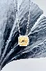 collier pendentif argent quartz carré jaune entouré des lignes d'oxydes argent 925 millième (22 ct) 3,36g