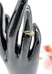 bague 2 or motif plumes or 750 millième (18 ct) 1,10g