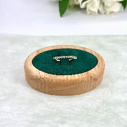 bague anneau setie d'oxydes en acier doré t54