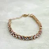 bracelet bracelet rivière serti d'oxydes en acier doré l16-21 cm