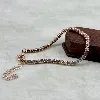 bracelet bracelet rivière serti d'oxydes en acier doré l16-21 cm