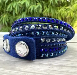 bracelet double tour swarovski deluxe rock slake en cristaux