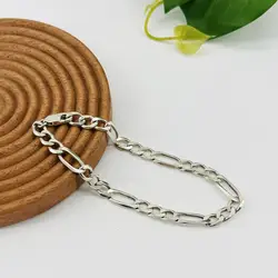 bracelet en argent maille figaro l19,5cm argent 925 millième (22 ct) 7,60g