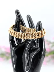 bracelet gourmette en or maille américaine or 750 millième (18 ct) 24,34g