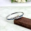 bracelet jonc argenté en oxydes blancs et bleus d6 cm