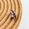charm pandora argent anneau orné de zircon cubique rouge argent 925 millième (22 ct) 1,55g