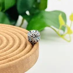 charm pandora rose cathédrale en émail bleu argent 925 millième (22 ct) 4,77g