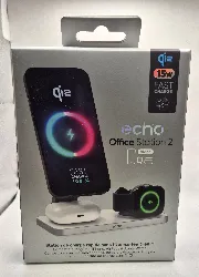 station de charge rapide sans fil aimantée 3 en 1 echo office station 2 blanc
