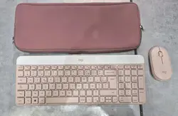 unité centrale logitech mk470 clavier souris incluse bureau rf sans fil azerty français rose