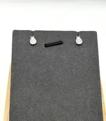 132023 boucles d'oreilles puces coccinelle pavé d'oxydes argent 925 millième (22 ct) 0,6g