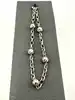 bracelet argent maille alternée et perles texturées l20cm argent autre 4,42g