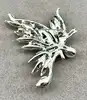 broche broche papillon blue pavé d'oxydes en métal argenté t4,5 x 6 cm