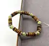 brpi bracelet élastique en pierre oeil de tigre, jade et acier argenté d8 mm