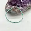 clpi bracelet billes en pierre agate opaline d3mm et métal argenté l16-22 cm