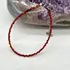 clpi bracelet billes en pierre grenat d3mm et métal argenté l16-22 cm