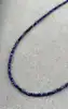 clpi collier billes en pierre saphir d3mm et métal doré l40-46 cm