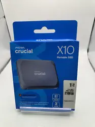 crucial x10 1to disque ssd externe portable, jusqu’à 2100mo/s, usb-c 3.2 gen2, résistance à la poussière et à l'eau classée ip65, 