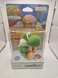 figurine amiibo - yoshi's woolly world vert