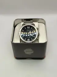 fossil montre pour hommes nate, mouvement chronographe à quartz, boîtier en acier inoxydable de 50 mm avec bracelet en acier inoxy