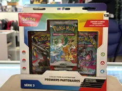 pokémon : coffret 3 boosters - collection illustration premiers partenaires - ex août start 3