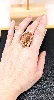 bague en or rose ornée d'une pierre de sable forme navette or 750 millième (18 ct) 8,28g