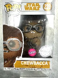 figurine funko! pop - star wars solo - bobble head chewie w/goggles (flocked) 9 cm