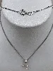 collier avec pendentif fleurs et oxydes et chaîne maille vénitienne argent 925 millième (22 ct) 2,89g