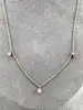 collier dpt fin argent doré et 3 oxydes de zirconium serti clos argent 925 millième (22 ct) 1,95g