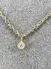 collier dpt fin argent doré et 3 oxydes de zirconium serti clos argent 925 millième (22 ct) 1,95g