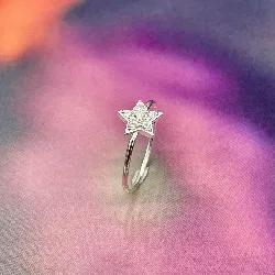 bague argent étoile oxydes  argent 925 millième (22 ct) 0,95g