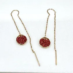 boucles d'oreilles pendantes swarovski ginger en métal doré et cristaux