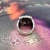 bague argent carrée pavée noir et blanc argent 925 millième (22 ct) 7,91g