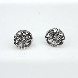 boucles d'oreilles clous pandora people arbre de vie scintillant argent 925 millième (22 ct) 2,45 g
