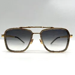 lunettes de soleil john dalia marvin avec des verres gris dégradés et monture plaquée en or