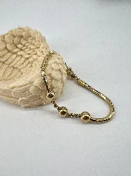 31221521 bracelet maille serpent avec 3 billes en acier doré