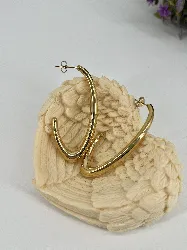 3123509 boucles d'oreilles créoles épaisses ovales en acier doré