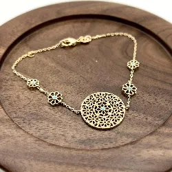 97425018 bracelet pl-or orné de rondes perlées