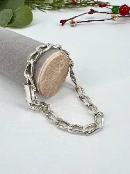 bacelet grosse maille cheval t0,6 x 22 cm argent autre 19,11g