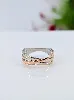 bague 4 rangs croisés en or rose et or blanc or 750 millième (18 ct) 2,66g