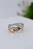 bague 4 rangs croisés en or rose et or blanc or 750 millième (18 ct) 2,66g
