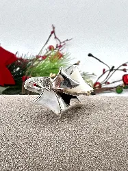 bague cocktail en forme de fleur en nacre argent 925 millième (22 ct) 8,37g