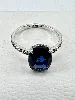 bague pandora solitaire ornée d'une pierre bleu t56 argent 925 millième (22 ct) 2,58 g