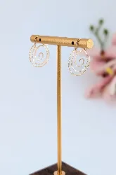 boucles d'oreilles motif spiral en or rose or 750 millième (18 ct) 1,27g