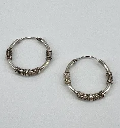 boules d'oreilles créoles avec décoration en filigrane d2,5 cm argent 925 millième (22 ct) 4,12g
