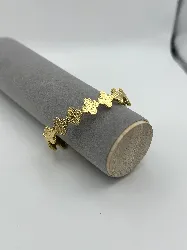 brac bracelet jonc ouvert motif trèfle en acier