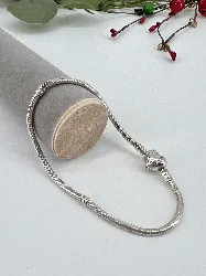 bracelet pandora argent cœur maille serpent moments argent 925 millième (22 ct) 17,40 g