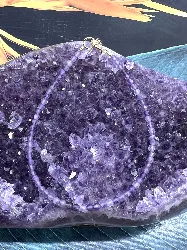 brpi bracelet billes en pierre améthyst d3mm et métal argenté l16-22 cm