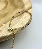 brpi bracelet billes en pierre toumaline d3mm et métal doré l16-22 cm