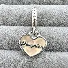 charm pandora argent coeur en émail rose daughter argent 925 millième (22 ct) 3,31g